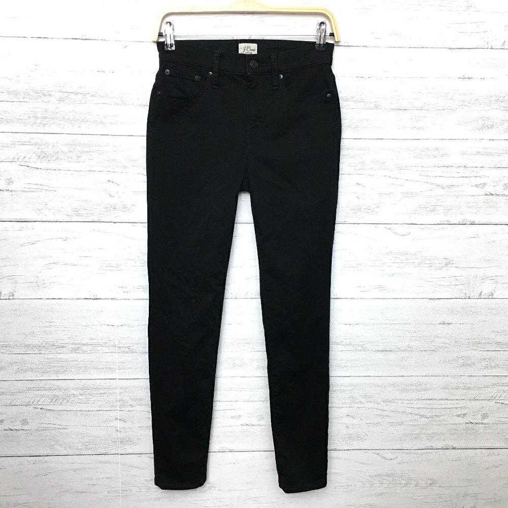 J. Crew Denim Women's Black Jeans 9" High Rise Toothpick Skinny Stretchy 26